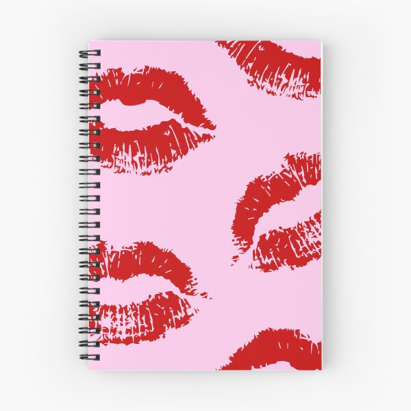 Item preview, Red Lipstick Kisses Pink Girly Pattern designed and sold by jianina-alondra.