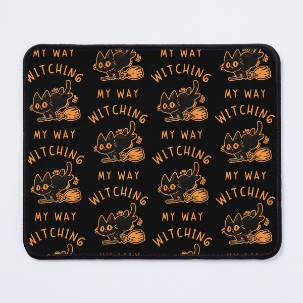Item preview, Witching My Way Black Cat Broomstick Sticker Cute Halloween Shirt designed and sold by Catophile.