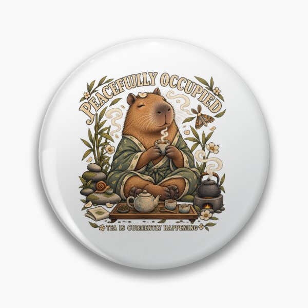 Item preview, Peacefully Occupied Capybara Tea Time designed and sold by Trendy-Artistry.