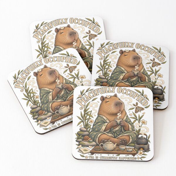 Item preview, Peacefully Occupied Capybara Tea Time designed and sold by Trendy-Artistry.