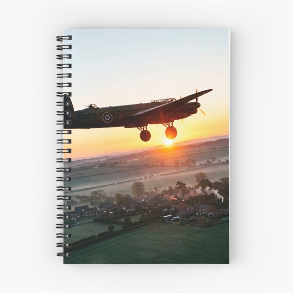 Item preview, Lancaster Bomber Village Sunset Illustration designed and sold by Airpower Art.
