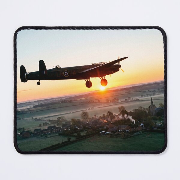 Item preview, Lancaster Bomber Village Sunset Illustration designed and sold by Airpower Art.