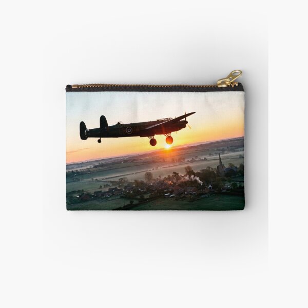 Item preview, Lancaster Bomber Village Sunset Illustration designed and sold by Airpower Art.