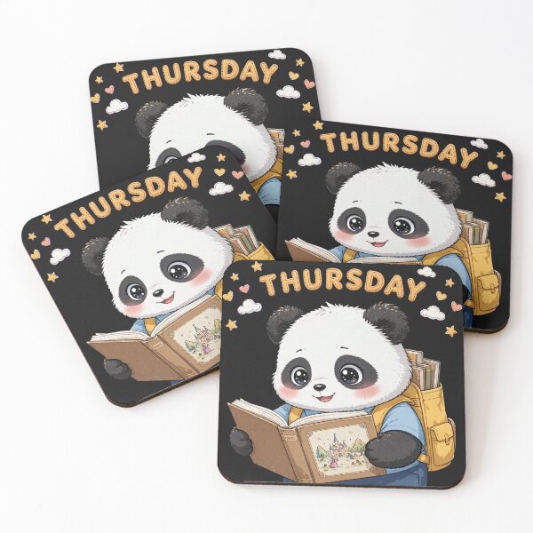 Item preview, Cute Student Panda Reading Fairy Tale Book On Thursday - Kawaii Library Art designed and sold by Surviving Monday Club.