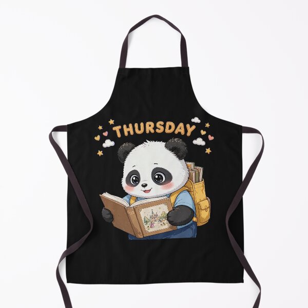 Item preview, Cute Student Panda Reading Fairy Tale Book On Thursday - Kawaii Library Art designed and sold by Surviving Monday Club.