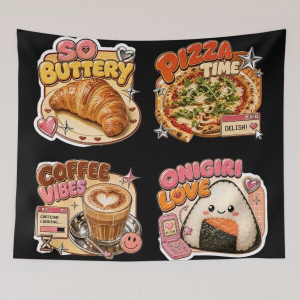 Item preview, Y2K Food Sticker Pack Retro Cafe Aesthetic designed and sold by MuseAI.