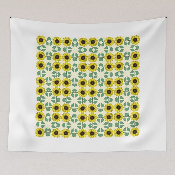 Item preview, Bright Sunflower Botanical Geometric Pattern designed and sold by baileylincoln.