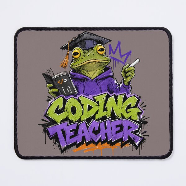 Item preview, Coding Teacher Frog Graffiti Graduation Cap T-Shirt | Funny Computer Science Programmer Toad Professor CS Major Gift designed and sold by illeN-Art-World.