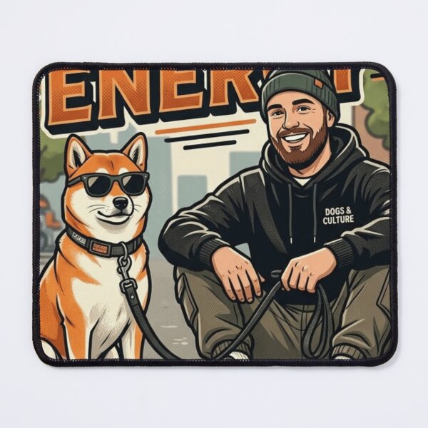 Item preview, Dog Dad Energy – Cool Dog Dad with Sunglasses Retro Streetwear Design designed and sold by RajDeals.