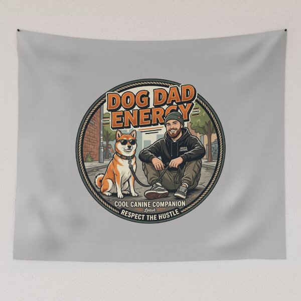 Item preview, Dog Dad Energy – Cool Dog Dad with Sunglasses Retro Streetwear Design designed and sold by RajDeals.
