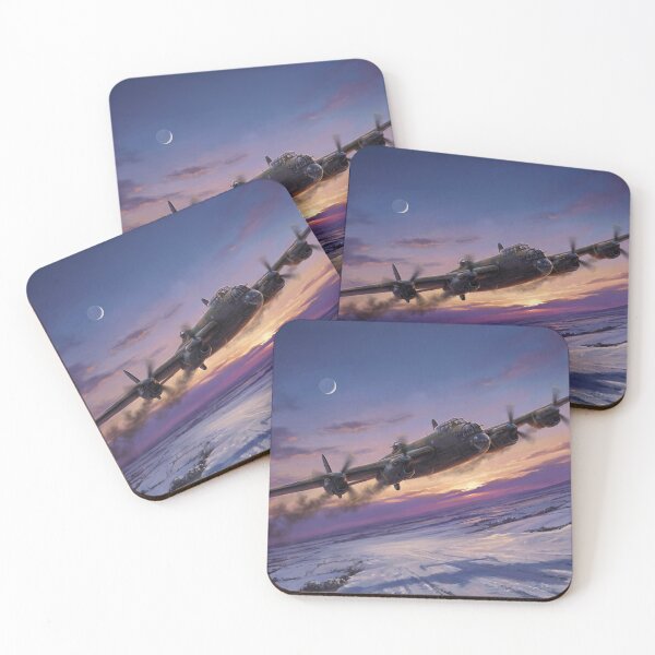 Item preview, Lancaster Bomber Snowy Dusk Illustration designed and sold by Airpower Art.