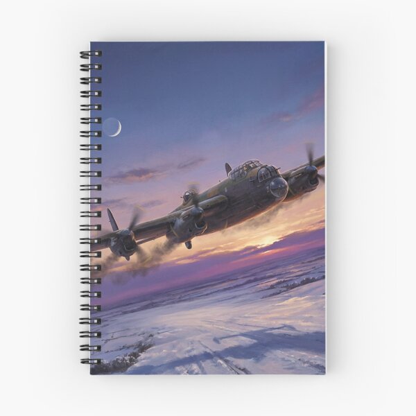 Item preview, Lancaster Bomber Snowy Dusk Illustration designed and sold by Airpower Art.