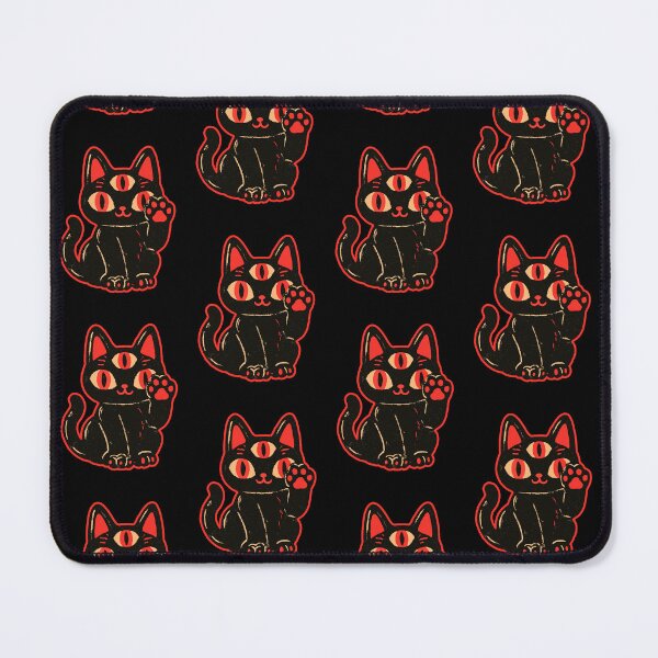 Item preview, Three Eyed Black Maneki Neko Sticker Third Eye Lucky Cat Shirt designed and sold by Catophile.