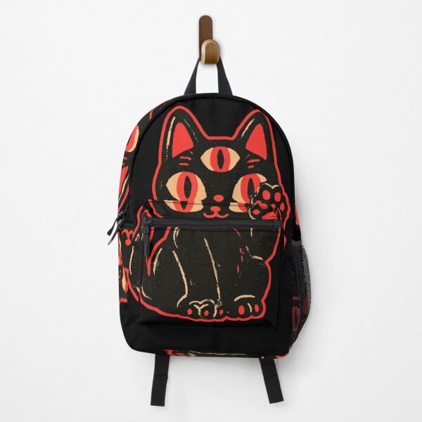 Item preview, Three Eyed Black Maneki Neko Sticker Third Eye Lucky Cat Shirt designed and sold by Catophile.