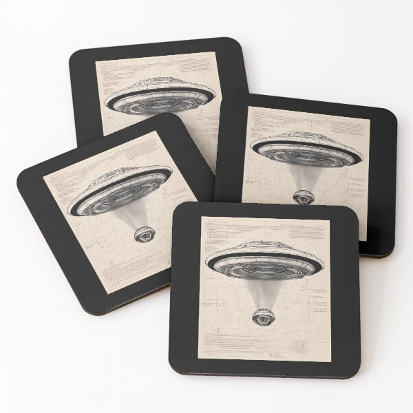 Item preview, Retro Blueprint UFO Probe Sketch Art designed and sold by rohlfhorricou.