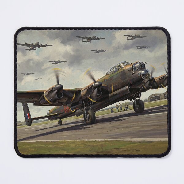 Artikelvorschau, Illustration vom Start der Lancaster-Staffel entworfen und verkauft von Airpower Art.