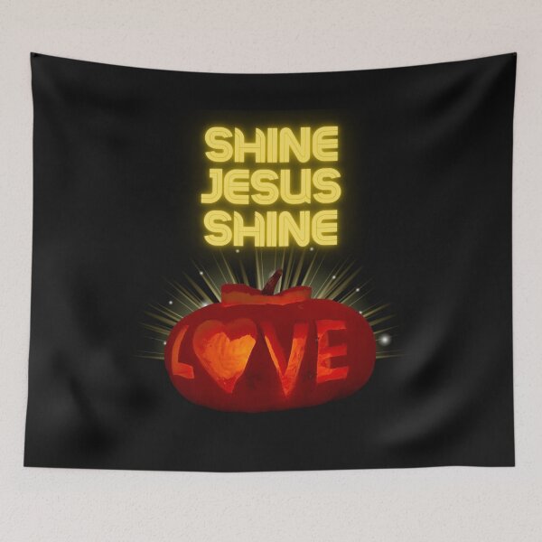 Item preview, Halloween Shine Jesus Shine Love Christian Pumpkin designed and sold by Genius Geek.