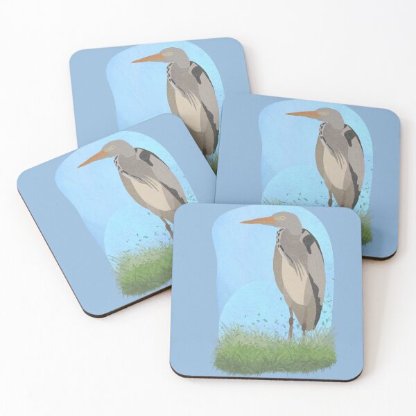 Item preview, Illustration of a Grey Heron in the wild designed and sold by FandomizedRose.