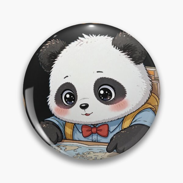 Item preview, Cute Student Panda Learning Geography On Friday - Kawaii World Map Art designed and sold by Surviving Monday Club.