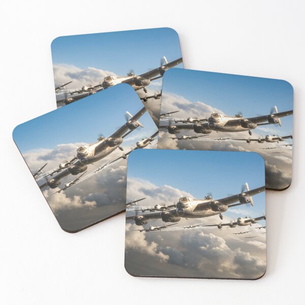 Item preview, Lancaster Bomber Cloudy Sky Illustration designed and sold by Airpower Art.