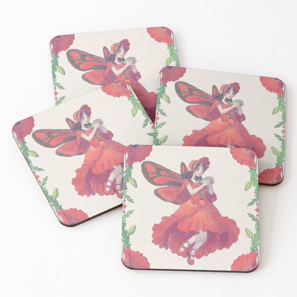 Item preview, Poppy Fairy Crimson Red Botanical Magic Pixie Graphic designed and sold by IllieMillieart.