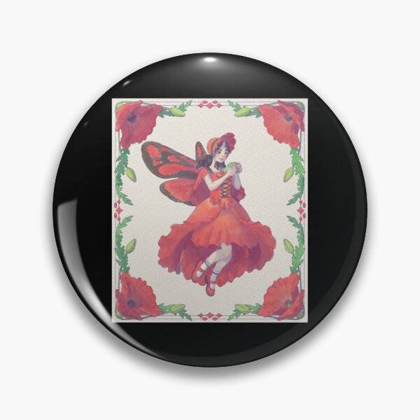 Item preview, Poppy Fairy Crimson Red Botanical Magic Pixie Graphic designed and sold by IllieMillieart.