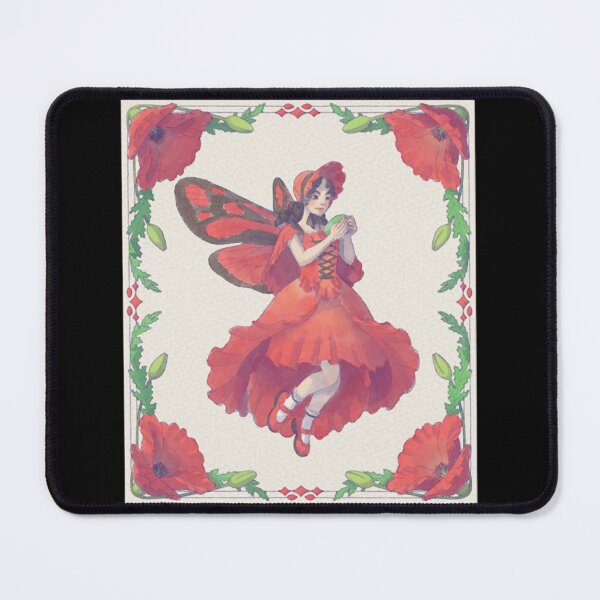 Item preview, Poppy Fairy Crimson Red Botanical Magic Pixie Graphic designed and sold by IllieMillieart.