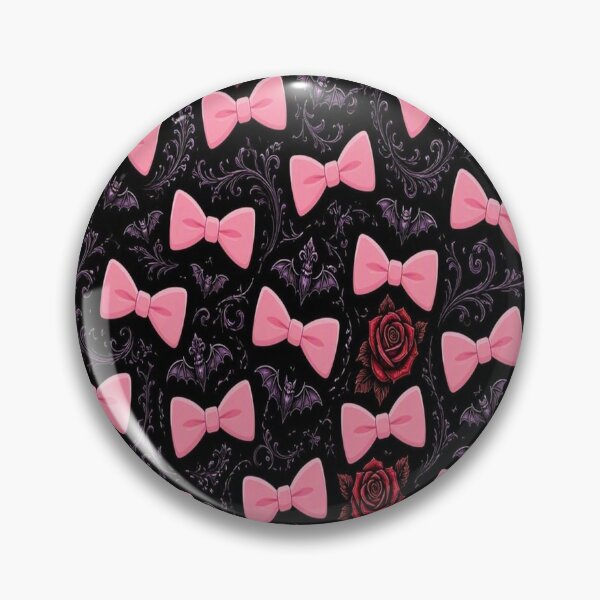 Item preview, Goth Coquette Pastel Pink Bows and Gothic Roses Seamless Pattern designed and sold by Breezes-of-Ida.