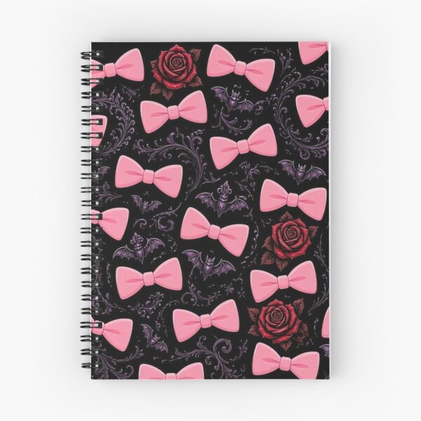 Item preview, Goth Coquette Pastel Pink Bows and Gothic Roses Seamless Pattern designed and sold by Breezes-of-Ida.