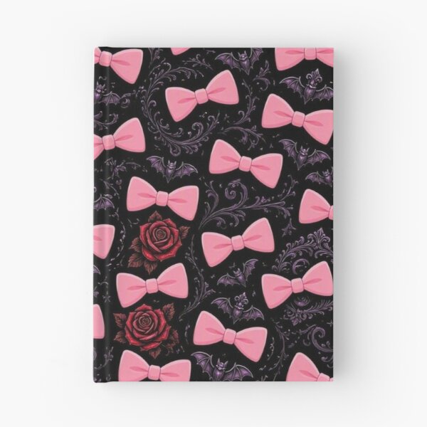 Item preview, Goth Coquette Pastel Pink Bows and Gothic Roses Seamless Pattern designed and sold by Breezes-of-Ida.