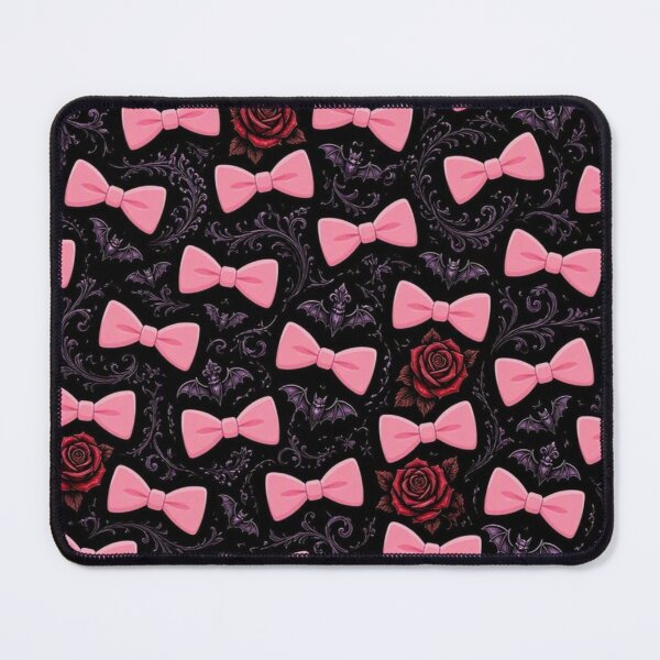 Item preview, Goth Coquette Pastel Pink Bows and Gothic Roses Seamless Pattern designed and sold by Breezes-of-Ida.