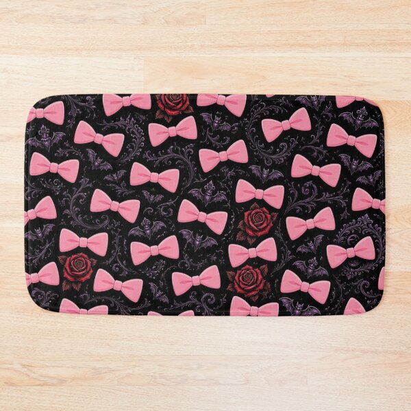 Item preview, Goth Coquette Pastel Pink Bows and Gothic Roses Seamless Pattern designed and sold by Breezes-of-Ida.