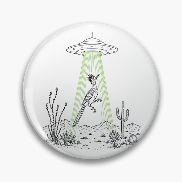 Item preview, Roadrunner and UFO Alien Abduction Desert Science Humor designed and sold by NgumohaLanke.