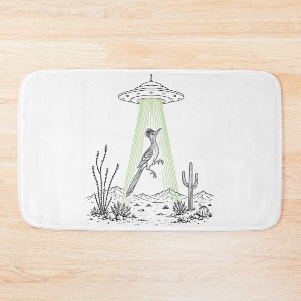 Item preview, Roadrunner and UFO Alien Abduction Desert Science Humor designed and sold by NgumohaLanke.