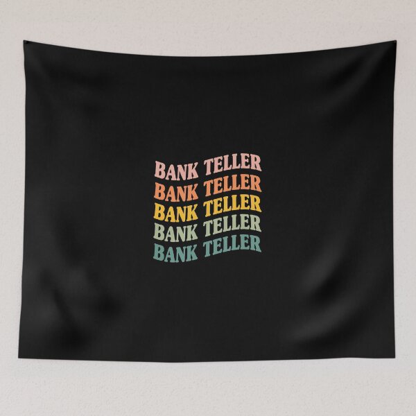 Item preview, Retro Wavy Bank Teller Typography Design designed and sold by neviltumasher.