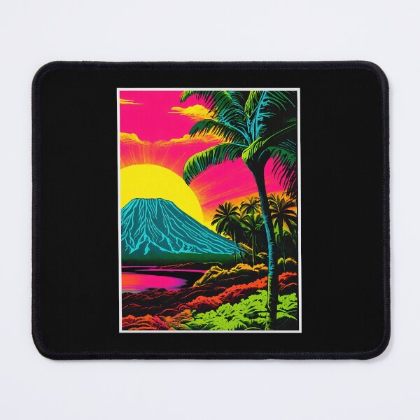 Item preview, Retro Tropical Volcano Sunset Palm Tree designed and sold by kalmanfjskrine.