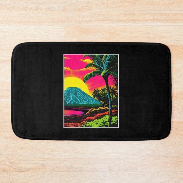 Item preview, Retro Tropical Volcano Sunset Palm Tree designed and sold by kalmanfjskrine.