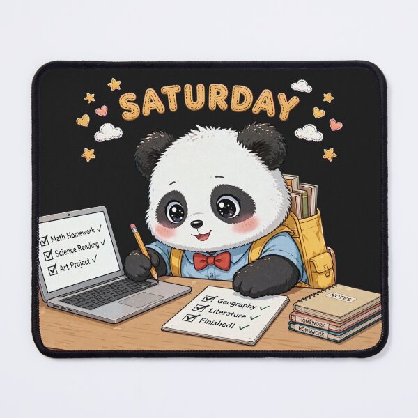 Item preview,  Cute Student Panda Finishing Homework On Saturday - Kawaii Study Art designed and sold by Surviving Monday Club.