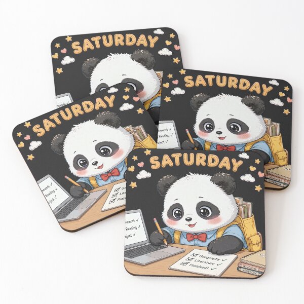 Item preview,  Cute Student Panda Finishing Homework On Saturday - Kawaii Study Art designed and sold by Surviving Monday Club.