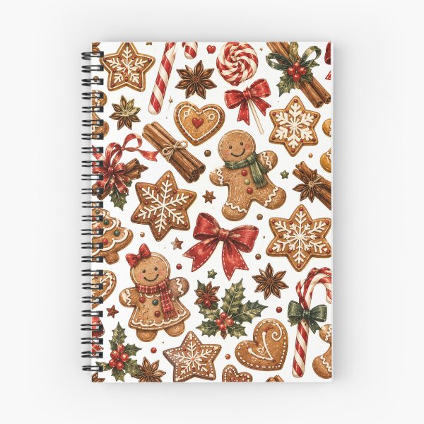 Item preview, Gingerbread Christmas Cookies Candy Cane Red Bow Pattern designed and sold by DreamPixelPrint.