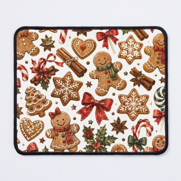 Item preview, Gingerbread Christmas Cookies Candy Cane Red Bow Pattern designed and sold by DreamPixelPrint.