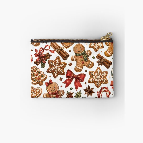 Item preview, Gingerbread Christmas Cookies Candy Cane Red Bow Pattern designed and sold by DreamPixelPrint.