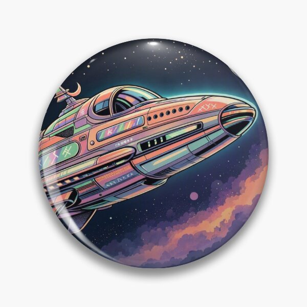 Item preview, Neon Spaceship – Futuristic Cosmic Adventure Illustration designed and sold by Dogandesighn.
