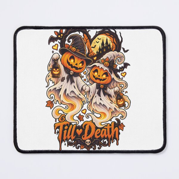 Item preview, Pumpkin Ghost Couple Till Death Halloween Love designed and sold by Ghost Of Chill.