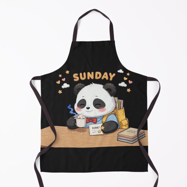 Item preview, Cute Student Panda Celebrating Finished Homework On Sunday - Cozy Kawaii Art designed and sold by Surviving Monday Club.