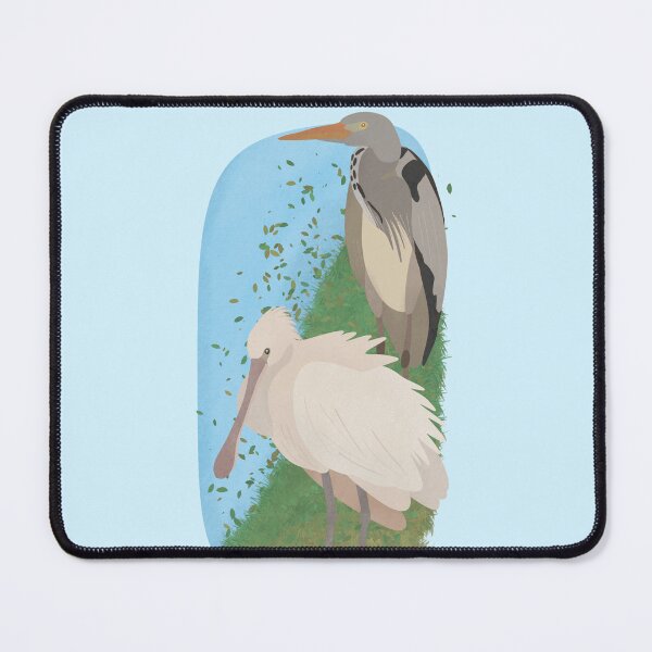 Item preview, Illustration of a Grey Heron and a Spoonbill in the wild designed and sold by FandomizedRose.