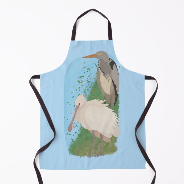 Item preview, Illustration of a Grey Heron and a Spoonbill in the wild designed and sold by FandomizedRose.