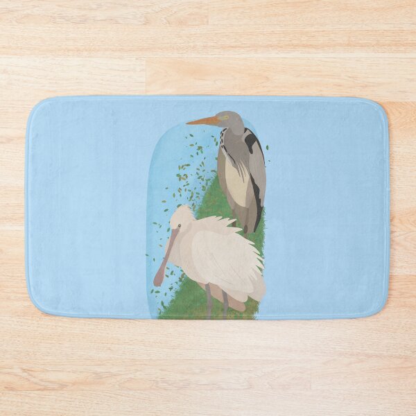 Item preview, Illustration of a Grey Heron and a Spoonbill in the wild designed and sold by FandomizedRose.