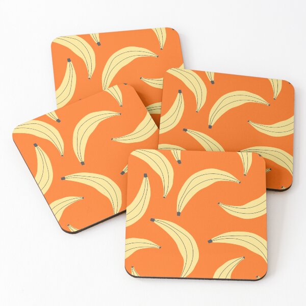 Item preview, Retro Banana Pattern on Orange designed and sold by jianina-alondra.