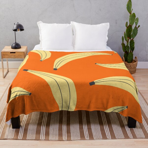 Item preview, Retro Banana Pattern on Orange designed and sold by jianina-alondra.